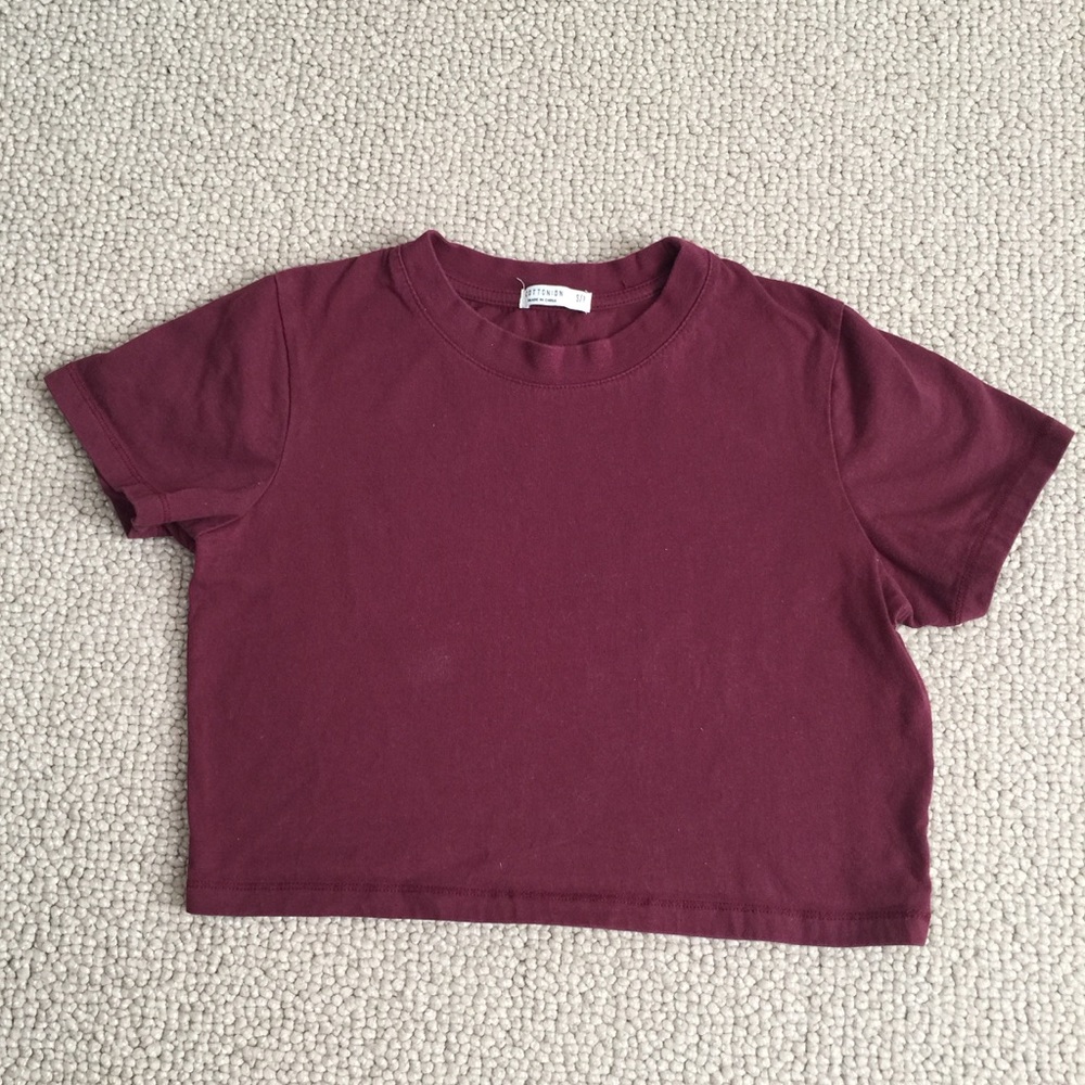 Cotton On Burgundy Crop Top Small